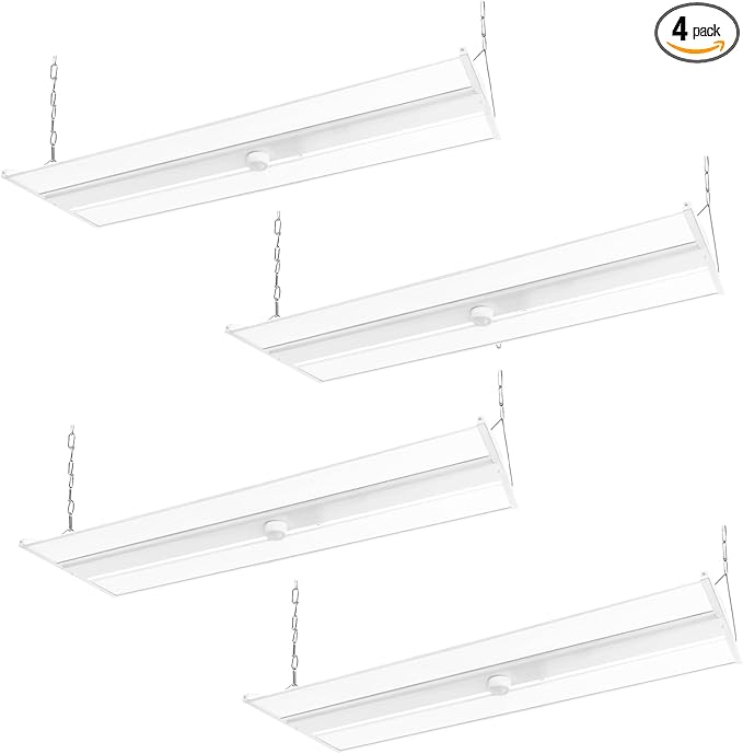 4FT High Bay LED Light with Motion Sensor, 270W High Bay LED Lights, 40500LM 150LM/W, 120-277V, 0-10V Dimmable, 5000K Linear Shop Light for Warehouse Workshop Garage, UL Listed - 4PK