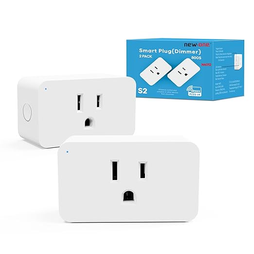 New One Zwave Outlet Dimmer 2 Pack, 800 Series Z-Wave Plug, Z Wave Extender, S2 Z Wave Device, Z Wave Hub Required, Compatible with Hubitat, SmartThings, Vera, Wink, Fibaro, Homeseer, 2GIG, Alarm