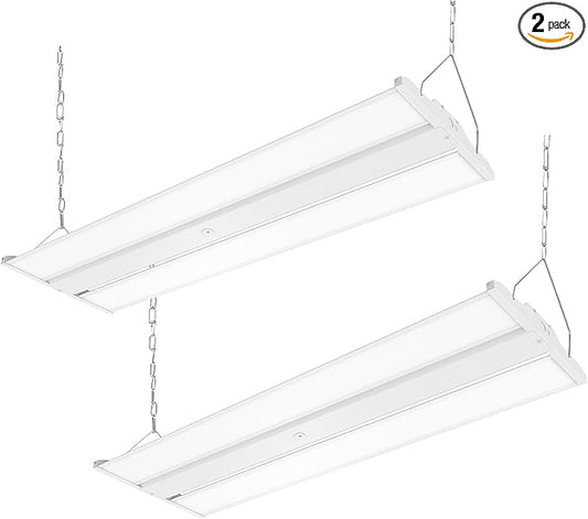 4FT Linear LED Highbay Light, 270W Bay Ceiling Shop Light, 40500LM 150LM/W, 120-277V, 0-10V Dimmable, 5000K Hanging Shop Lights for Warehouse Workshop Garage, UL Listed - 2PK
