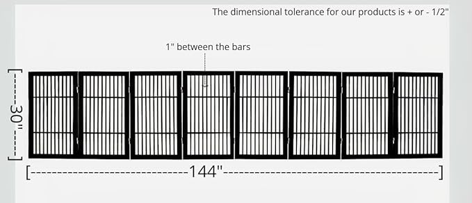 Pet Dog Gate Strong and Durable Freestanding Folding Acacia Hardwood Portable Wooden Fence Indoors or Outdoors by Urnporium (Black Pet Gate, 8 Panel 30" Tall)