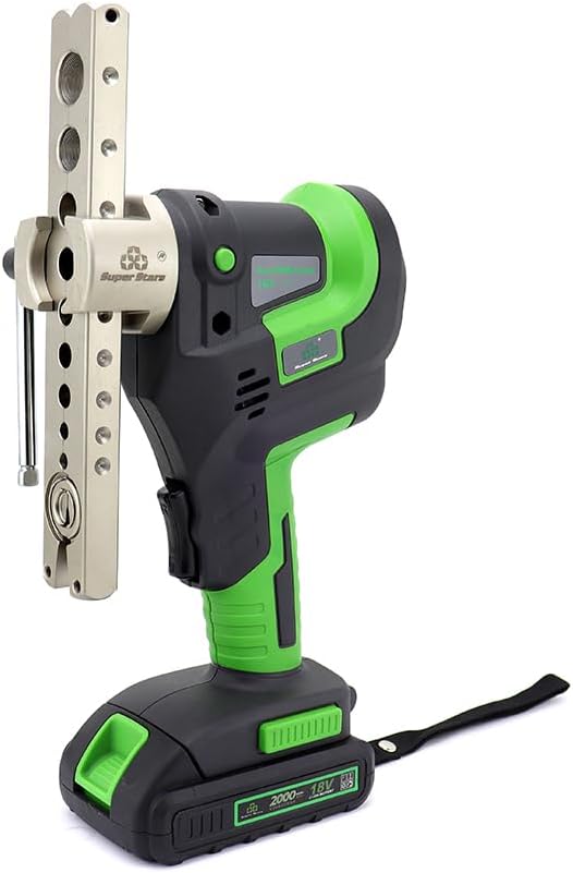 Super Stars Cordless Electric Flaring Tool Kit, 1/4"–3/4" HVAC Copper Pipe Flare Tool with 45° Eccentric Cone, Metric & SAE Clamps, Deburring & Cutter Tools