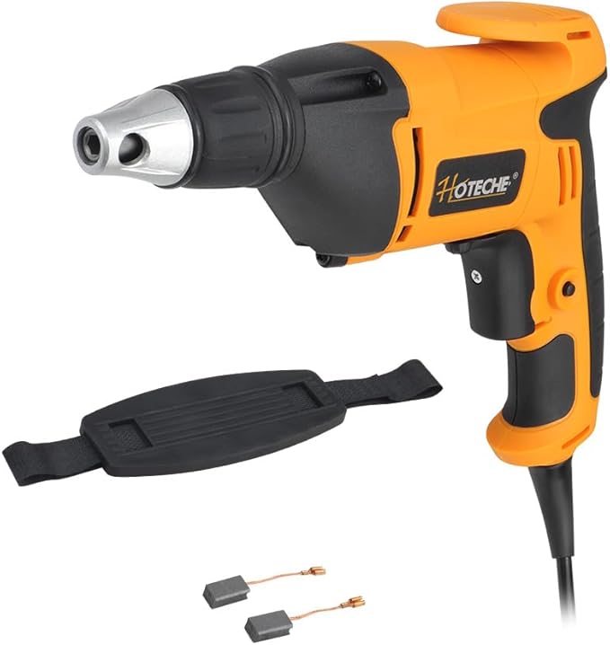 Hoteche 4.5-Amp Drywall Screw Gun, Electric Screwdriver with Variable Speed 0-4500 RPM, 1/4" Chuck, Forward & Reverse Switch