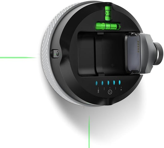 HOZO M-Cube02 Laser Level Tool with Vertical & Horizontal Green Line Lasers, 360° Rotating Base, Wall Mount Laser Level for Picture Hanging, Renovation & DIY, 5kg Level Stand, Rechargeable