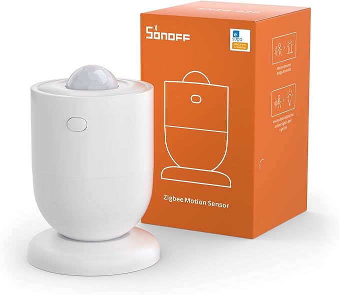 SONOFF SNZB-03P Zigbee Motion Sensor, 3-Year Battery Life, for Alert System and Automations Wireless Motion Detector, SONOFF Zigbee Bridge Required, Batteries Included (1 Pack)