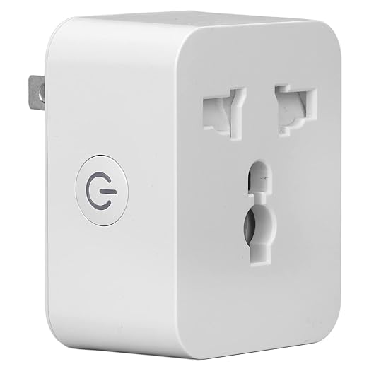 Smart Mini Plug 15A US Plug AC 100 to 240V Smart Home Outlet with Timer Function Voice & APP Control 2.4G for Home, No Hub Required
