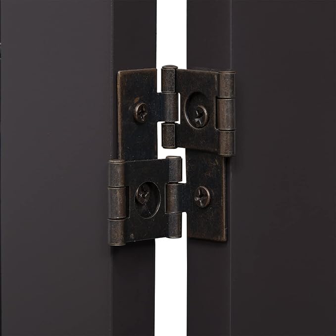 PAWLAND Free Standing Dog Gates for The House Stairs Doorways Indoor Foldable Wooden Small White Puppy Pet Gate Step Over Fence 60" W 24" H 3 Panels Espresso