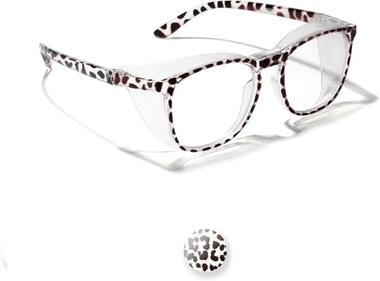 LianSan Oversize Anti-Fog Safety Glasses for Nurses, Z87.1 Certified Goggles for Women, Square UV Protection