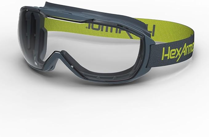 HexArmor | Wide view 100% UV protective antifog z87 safety goggles to wear over glasses | MX500