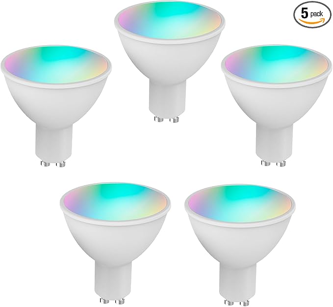 ZJchao Smart Light Bulb, 5W GU10 WiFi Light with RGB W C, Voice and APP Remote Control, Timing Function, Group Control for Alexa Home Tmall Elf (5)