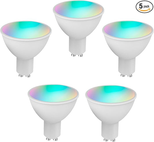 ZJchao Smart Light Bulb, 5W GU10 WiFi Light with RGB W C, Voice and APP Remote Control, Timing Function, Group Control for Alexa Home Tmall Elf (5)
