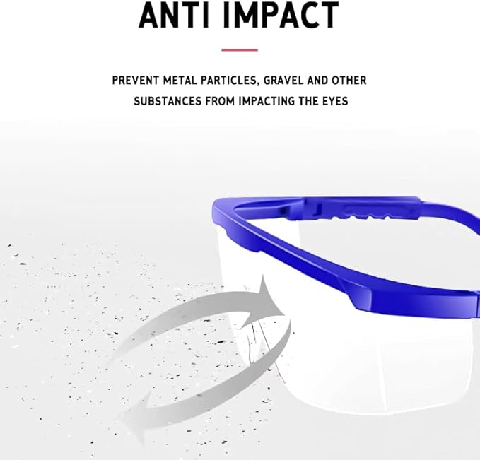 Safety Glasses For Men and Women, Anti Fog Work Glasses for Adjustable Frames and Side Protection