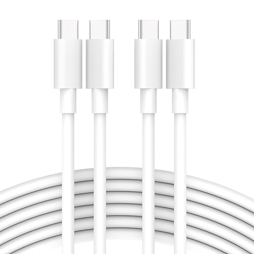 2 Pack 6.6ft 100W USB C to USB C Cable for MacBook Pro MacBook Air Charger, iPad Pro 12.9 11, iPad Air 5 4, Mini 6, iPhone 15 Pro Max Plus, Samsung Galaxy, USBC Type C PPS Super Fast Charging Cord