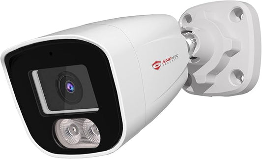 Anpviz 4MP PoE IP Bullet Camera with Microphone/Audio, IP Security Camera Outdoor Indoor, Night Vision 65ft, Waterproof IP66, 108° Wide Angle 2.8mm Lens, 24/7 Recording, NDAA Compliant (U Series)