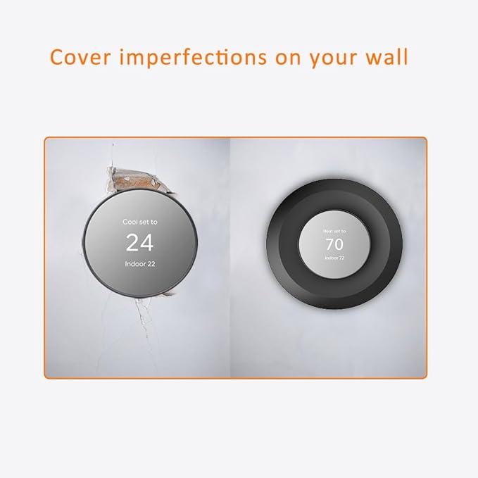 AutoSonic Wall Plate for The Google Nest Thermostat 2020 | Nest Thermostat Trim Kit Accessory | Easy Installation | Black