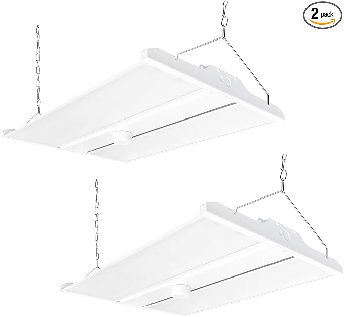 2FT LED Linear High Bay Shop Light with Motion Sensor, 210W High Bay Work Light Fixture, 28350LM, 120-277V, 5000K Daylight Linear Hanging Lighting for Garage, Warehouse, UL&DLC Listed - 2PK