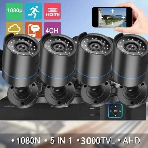 3000TVL Home Security System Surveillance DVR Camera Kits, 4pcs Wired 5MP PoE IP Night Vision Cameras Set with AI Motion Person Vehicle Detection, 4K NVR with 512GB Hard Drive for 24-7 Recording