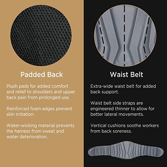 AFP Demon Fall Protection Comfortable Safety Harness (OSHA/ANSI PPE), Harness for Men Construction, Safety Harness Fall Protection Kit