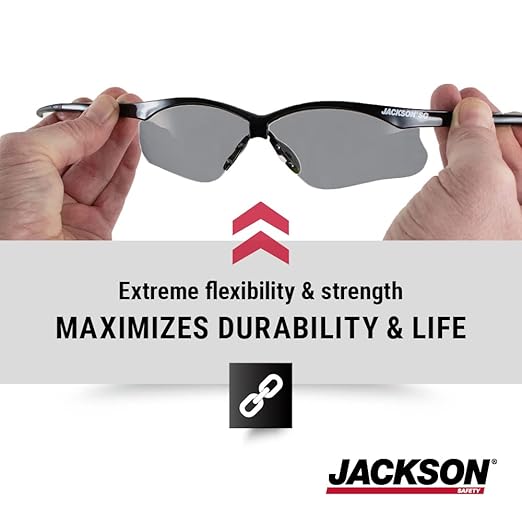 Jackson Safety SG Safety Glasses - Eye Protection for Men & Women - ANSI Z87.1 - Pack of 12 (Multiple Styles)