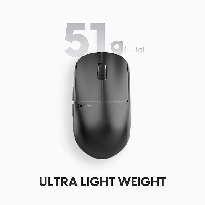 Pulsar Gaming Gears X2H v3 Wireless Gaming Mouse, Ultra Lightweight 1.87 oz (53g), Symmetrical, Optical Switch, 32000 DPI, 750 IPS, XS-1 Sensor, 8k Compatible (Mini, Black)