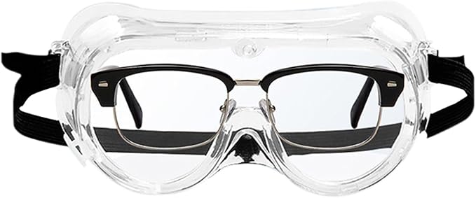 Safety Goggles 2 Pack - White Adjustable Lightweight Anti-Fog Protective Safety Glasses