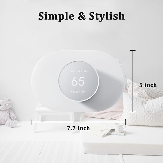 Wall Plate Cover Trim Kit Compatible with Google Nest Thermostat 2020, Wall Plate Cover for Google Nest Thermostat 2020, Easy to Install - Snow