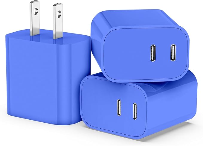 USB C Charger,Dual Port USB C Fast Charging Block，Type C Wall Charger Plug for iPhone 15/14/13/12/11/ Pro Max/Plus/Xs Max/XR/X,iPad Pro/Samsung Galaxy(20W)