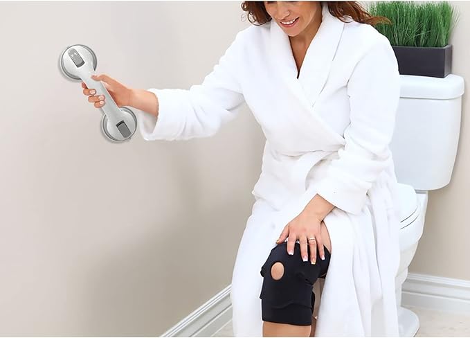 NL'AAHCÉ Grab Bars for Shower Heavy-Duty (2Pack) 12-Inch ADA Compliant Grab Bar for Seniors Shower Handles for Elderly Suction Handicap Safety Handrail for Bathroom Bathtubs Toilet Tiles Glass