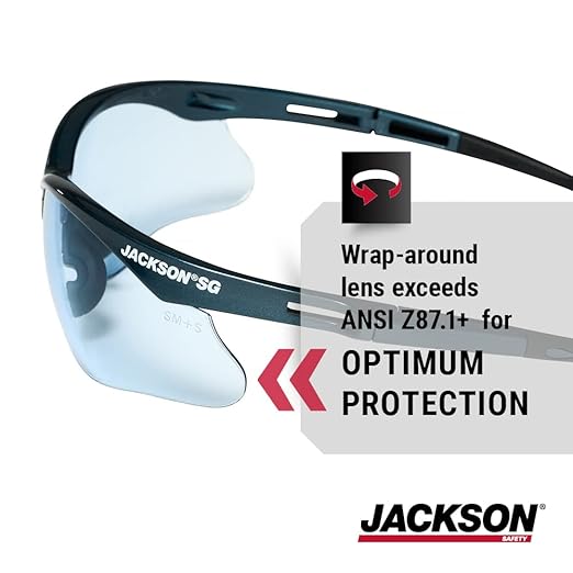 Jackson Safety SG Safety Glasses - Eye Protection for Men & Women - ANSI Z87.1 - Pack of 12 (Multiple Styles)