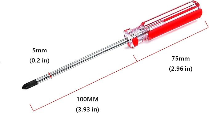 Antrader Magnetic Screwdriver Set 2 PCS, Magnetic 5mm Phillips and Flat Head Tips Screwdriver with 4 Inch Steel Shaft for Repair Home Improvement Craft