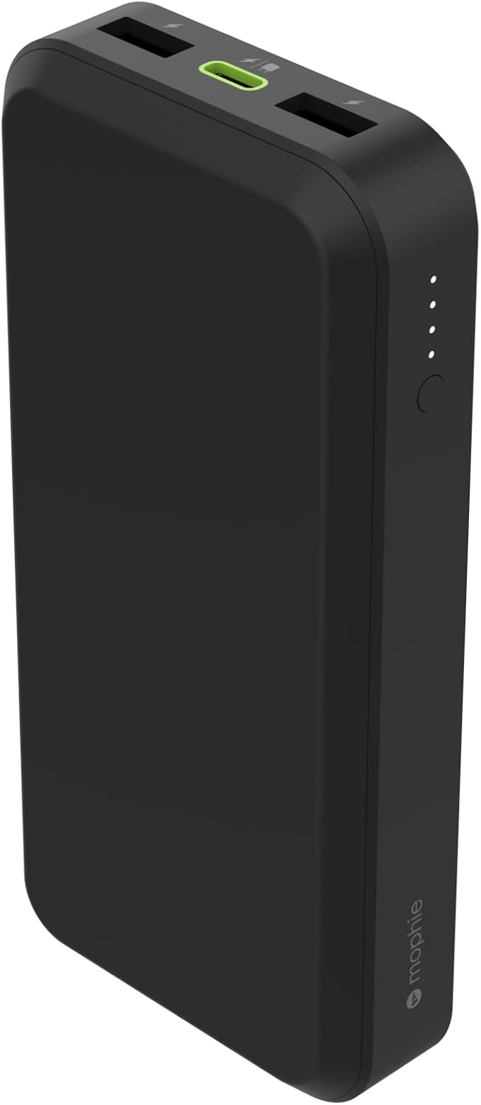 Mophie powerstation prime20 - Ultra-Compact Portable Power Bank with 20,000mAh Internal Battery, 18W USB-C PD Fast Charging, 3-Device Simultaneous Charging, Eco-Friendly Design