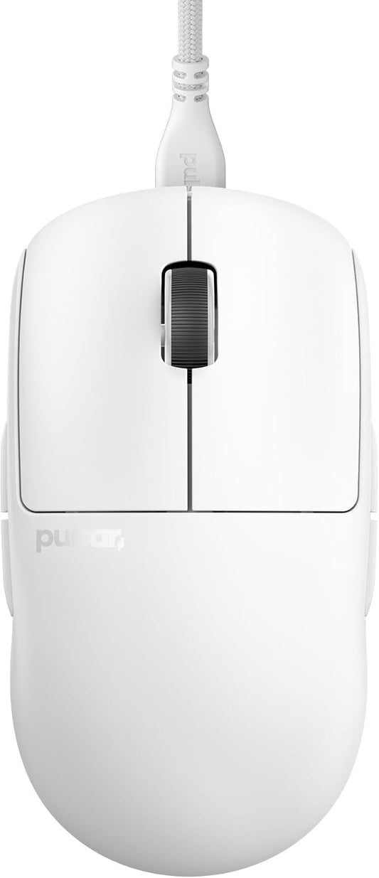 Pulsar Gaming Gears X2A Wired Gaming Mouse, Ultra Lightweight, Optical Switch, 26000 DPI, Motion Sync, PAW3395 Sensor (Medium, Wired, White)