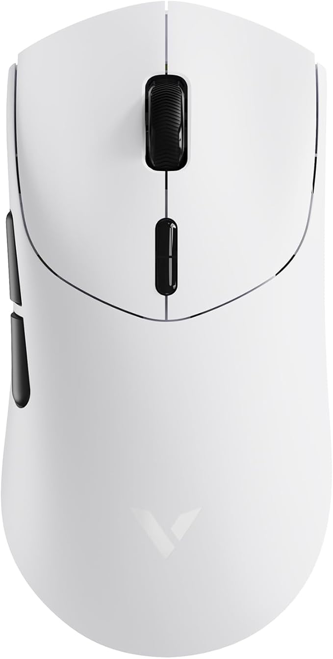 Rapoo VT7 Wireless Gaming Mouse, True 8K Wireless Polling Rate, 53g Lightweight, Up to 500 Hr Battery, Nordic nRF54L15 MCU, 100-Million Mechanical Switch, 10 Programmable Buttons, White
