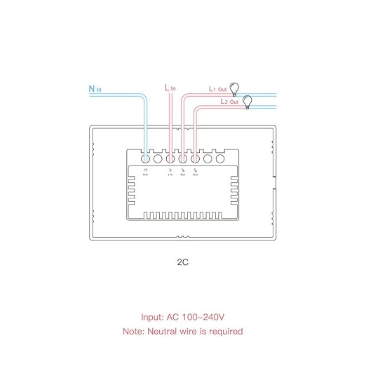 SONOFF Smart Light Switch, 2.4GHz WiFi Touch Smart Wall Switch for Lights, Works with Alexa and Google Home, RF433 Remote Interruptor Inteligente, Neutral Wire Required, 2 Gang 1 Way TX T2