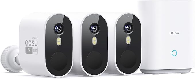 AOSU 2K Add-on Camera, Requires WirelessCam/SolarCam HomeBase (NOT Doorbell HomeBase), Up to 4 Cameras Can be Connected to 1 Homebase