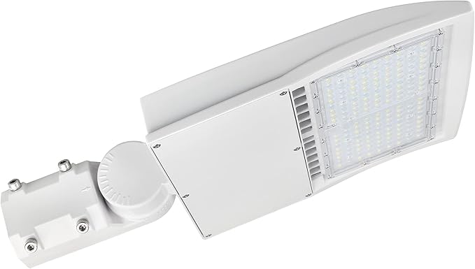150W LED Shoebox Pole Light for Parking Lots - White 5000K, Dimmable, 21000LM, Surge Protection Built-in, Replaces 450W MH/HPS, Outdoor Area Street Lighting, 100-277V, DLC & UL Certified.