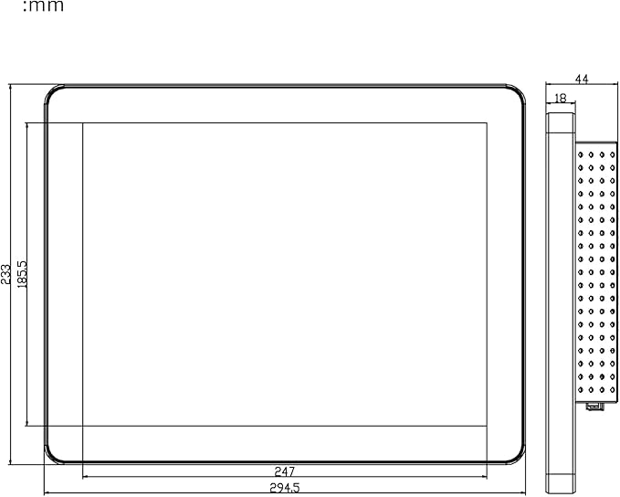 GreenTouch 12.1 Inch PCAP Multi-Touch Touchscreen Monitor - HDMI/VGA/DVI Port Built-in for Kisok - 1024 * 768 Resolution