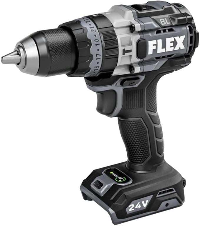 FLEX 24V Brushless Cordless 1/2-Inch 1,400 In-Lbs Torque 2-Speed Hammer Drill Turbo Mode Tool Only, Battery and Charger Not Included - FX1271T-Z