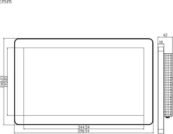 GreenTouch 15.6 Inch Open-Frame Touchscreen LCD Monitor - Capacitive PCAP Touch -1920x1080-16:9-Black and Silver Bezel