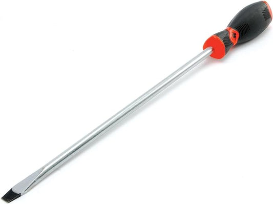 Performance Tool W30983 Black & Red Slotted Screwdriver, 3/8" x 12"