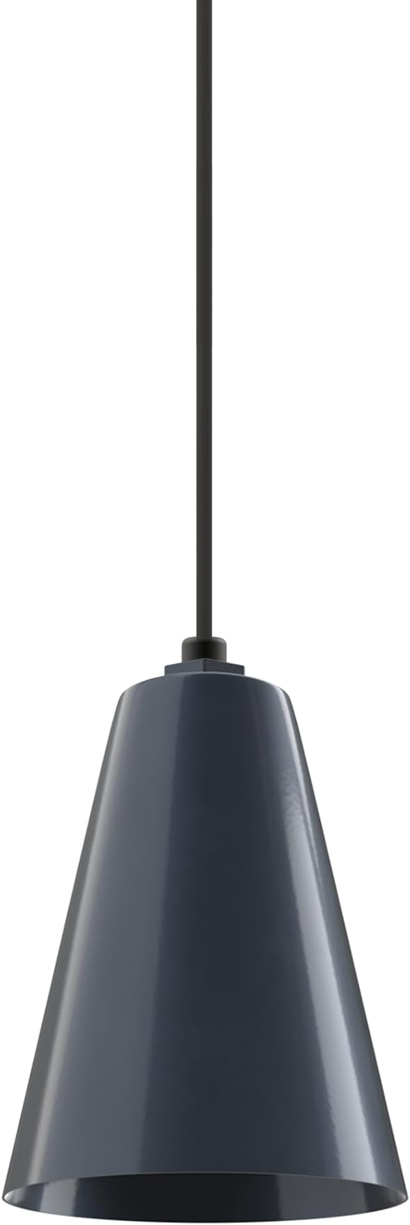 Steel Lighting Co. Laurel Pendant Light | Ceiling Mounted | 8.5 inch Cone Shade | Modern Contemporary Farmhouse Style Made in America | Black Cord | Gray Blue Exterior/Gray Blue Interior