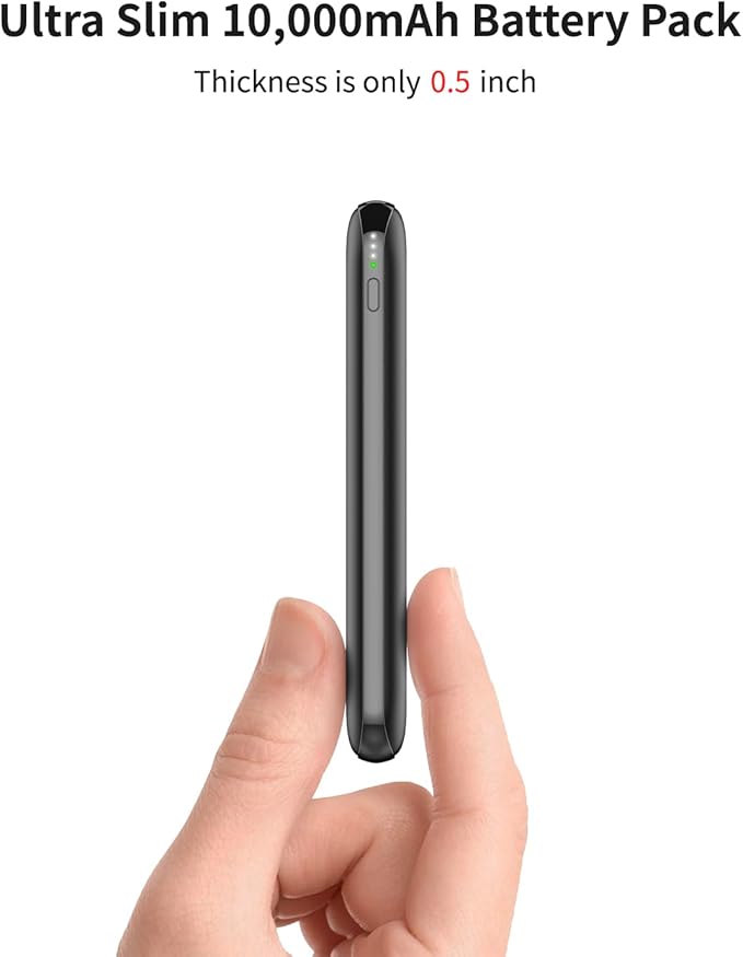 5V 2A Power Bank for Heated Vest, Jacket, Stadium Seats, Chair, 10000mAh Fast Charging Battery Pack for USB Heated Clothing, Heated Blanket, Coat, Sleeping Bag