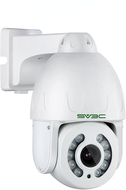 SV3C 5MP PTZ Outdoor Camera, ONVIF POE IP Home Security Camera, 5X Optical Zoom Auto Tracking, Super HD10 Spotlights Color Night Vision, Two Way Audio, Waterproof, Motion Detection, BuleIris, Camhipro