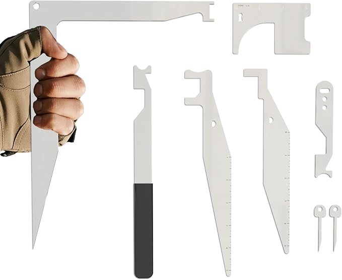 8PCS Upgraded Firefighter Tools Multipurpose Kit,Multi-function Leverage Tool,Multitools Pry Tool Set,First Aid EMS Firefighter Tools,Spring Steel,Rugged&Durable,Portable