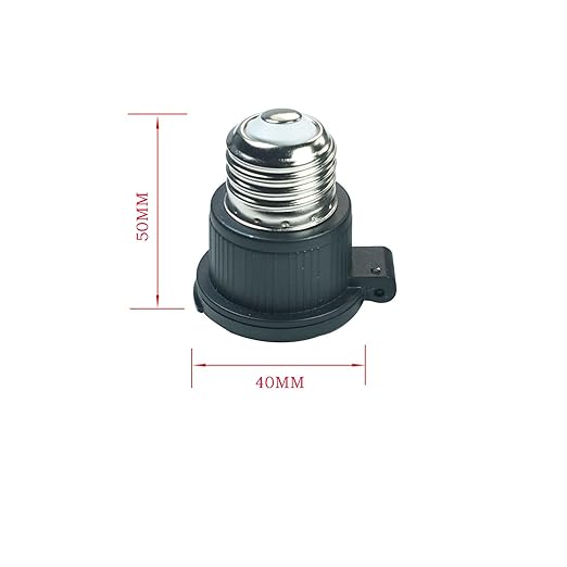 E26/E27 Waterproof Light Bulb to Socket Adapter, 3 Prong Light Socket to Plug Adapter, Flip Top Polarized Light Bulb Outlet Socket Adapter, Plug-in Light Socket Converter 2 Pack Black