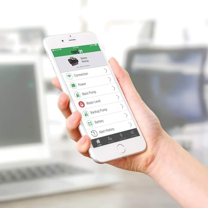 PumpSpy PS2000C Pre-Assembled SmartPump Combination Wi-Fi Connected 1/2HP Primary Sump Pump and 12V Battery Backup Sump Pump with Internet Monitoring & Alerts, Water Alarms for Basements