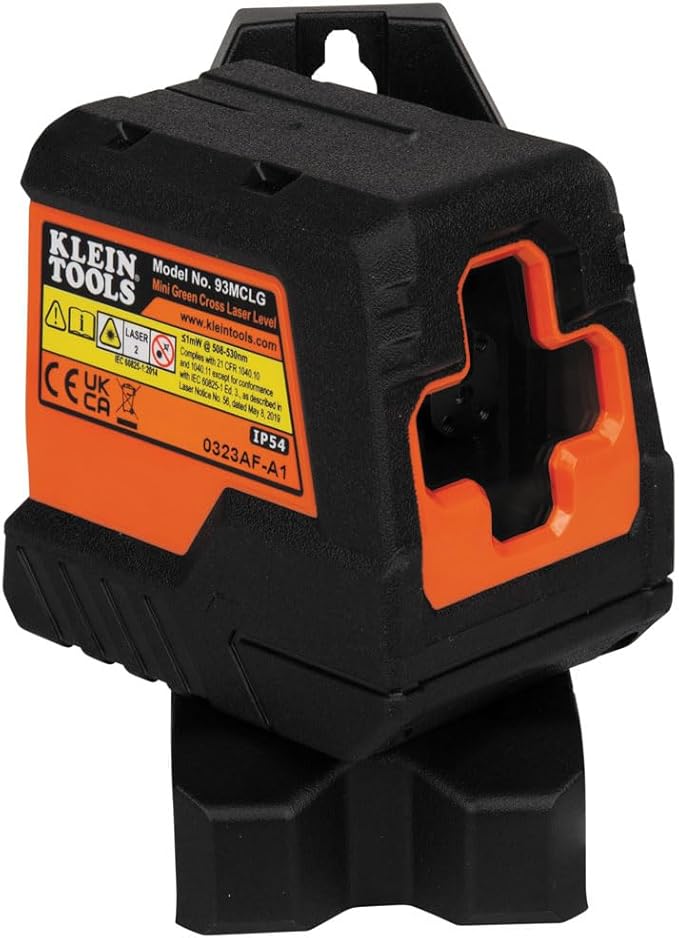 Klein Tools 93MCLG Self-Leveling Laser Level, Mini Cross-Line Level, Leveling Alignment Tool, Bright Green Horizontal and Vertical Lines