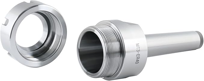 Accusize Industrial Tools MT3 Shank ER40 Chuck with 15Pc Collets Kit, 1/8 inch - 1 inch by 16th, Morse Taper Collet System, 0223-0308