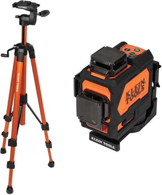 Klein Tools 80184 Laser Level with Tripod Kit, Self-Leveling Green Planar Laser Level and Compact Tripod with Mount, 2-Piece