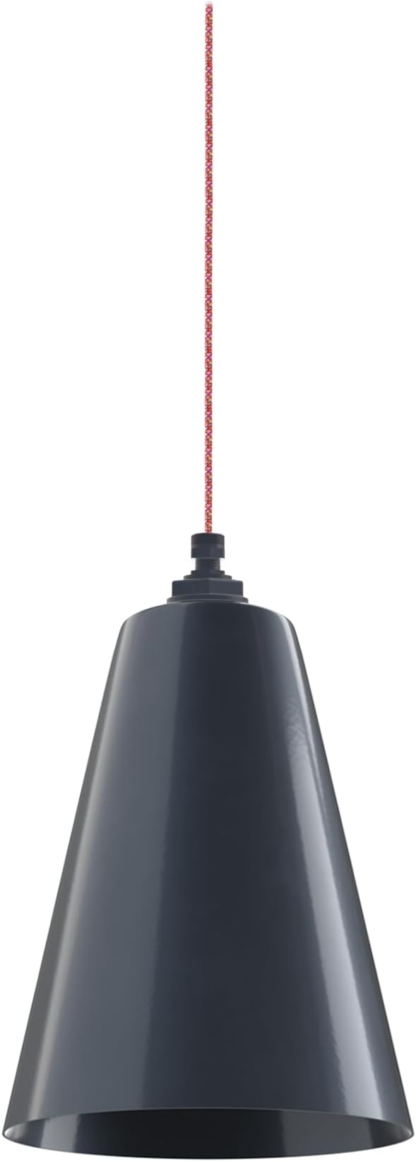 Steel Lighting Co. Laurel Pendant Light | Ceiling Mounted | 8.5 inch Cone Shade | Modern Contemporary Farmhouse Style Made in America | Sprinkles Cloth Cord | Gray Blue Exterior/Gray Blue Interior