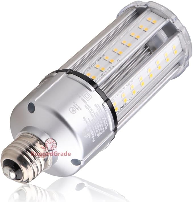 RuggedGrade Aries III 27W LED Corn Bulb | 3,646 Lumens | 3000K Warm White | E26 Base | Dimmable with Built-in 4KV Surge Protection | Indoor/Outdoor Retrofit Light | DLC 5.1 Premium